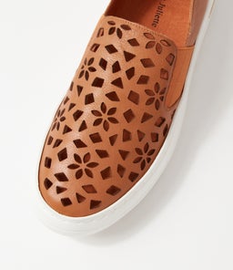 WILLETT DJ DK TAN WHITE SOLE LEATHER ELASTIC