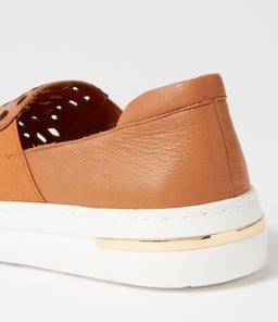 WILLETT DJ DK TAN WHITE SOLE LEATHER ELASTIC