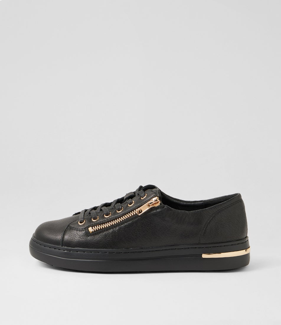 Wovi Black Leather Sneakers