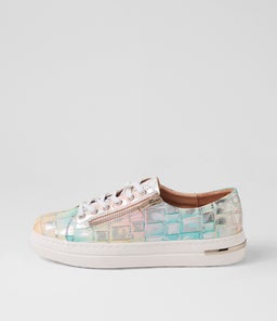 WOVI DJ PINK CROC PRINT WHITE SOLE LEATHER