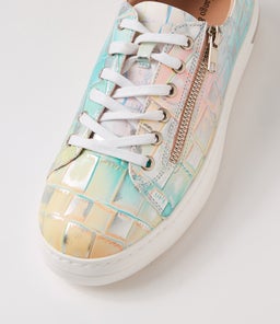 WOVI DJ PINK CROC PRINT WHITE SOLE LEATHER