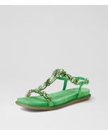 Yopal Light Emerald Suede Jewels Sandals