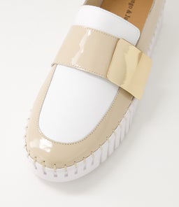 BELENNA DJ OATMEAL WHITE GOLD PATENT LEATHER
