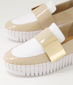 BELENNA DJ OATMEAL WHITE GOLD PATENT LEATHER