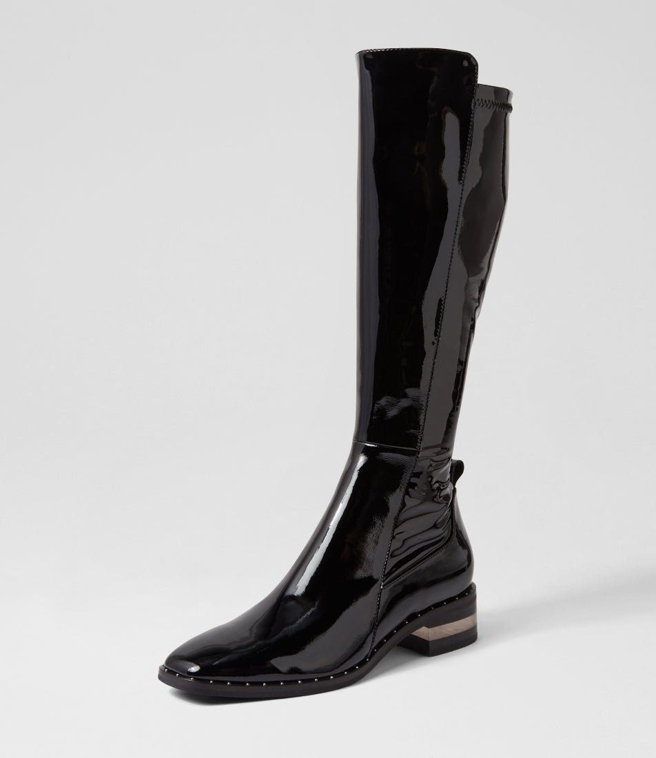 Folmy-Dj-Black-Black-Patent-Stretch Patent Pu
