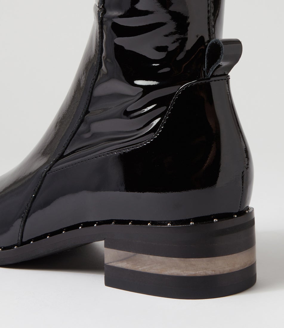 Folmy-Dj-Black-Black-Patent-Stretch Patent Pu
