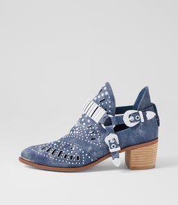HASP DJ BLUE DIST DENIM WHITE LEATHER