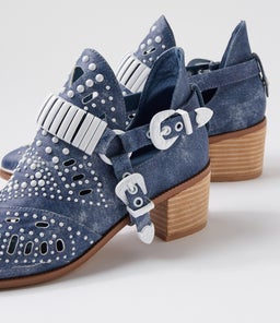 HASP DJ BLUE DIST DENIM WHITE LEATHER