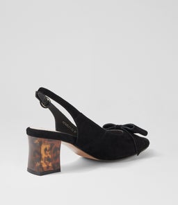 HENSLEY DJ BLACK LEOPARD HEEL SUEDE
