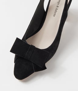 HENSLEY DJ BLACK LEOPARD HEEL SUEDE