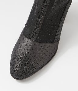 KELIZA DJ BLACK BLACK SHIMMER LEATHER MESH