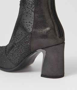 KELIZA DJ BLACK BLACK SHIMMER LEATHER MESH