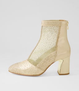 KELIZA DJ PALE GOLD GOLD SHIMMER LEATHER MESH