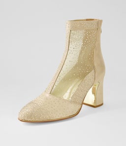 KELIZA DJ PALE GOLD GOLD SHIMMER LEATHER MESH