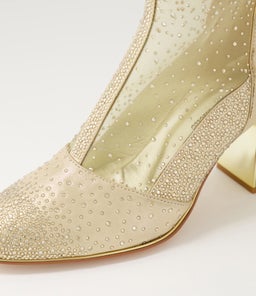 KELIZA DJ PALE GOLD GOLD SHIMMER LEATHER MESH