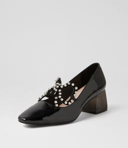 MIRKO DJ BLACK BLACK HEEL PATENT SUEDE