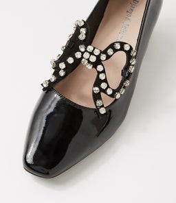 MIRKO DJ BLACK BLACK HEEL PATENT SUEDE
