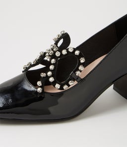 MIRKO DJ BLACK BLACK HEEL PATENT SUEDE