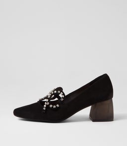 MIRKO DJ BLACK BLACK HEEL SUEDE