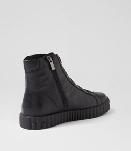 OZIPPA DJ BLACK BLACK SOLE LEATHER ELASTIC
