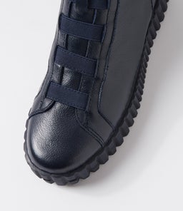 OZIPPA DJ NAVY NAVY SOLE LEATHER ELASTIC