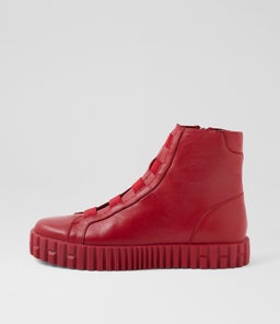 OZIPPA DJ DK RED RED SOLE LEATHER ELASTIC