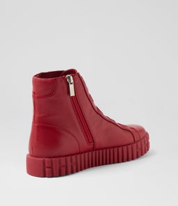 OZIPPA DJ DK RED RED SOLE LEATHER ELASTIC