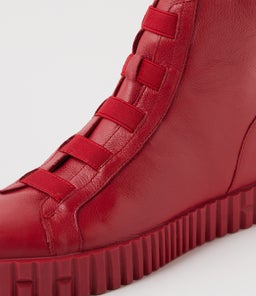 OZIPPA DJ DK RED RED SOLE LEATHER ELASTIC