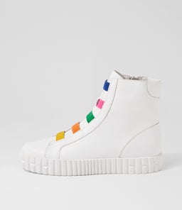 OZIPPA DJ WHITE BRIGHT LEATHER ELASTIC