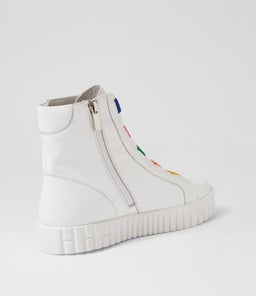OZIPPA DJ WHITE BRIGHT LEATHER ELASTIC