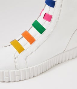 OZIPPA DJ WHITE BRIGHT LEATHER ELASTIC