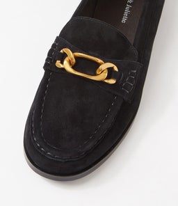 QUILT DJ BLACK BLACK HEEL SUEDE