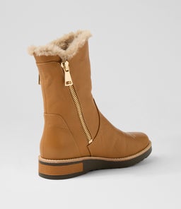 RHEMY DJ DK TAN NATURAL LEATHER FUR