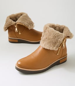 RHEMY DJ DK TAN NATURAL LEATHER FUR