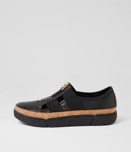 TENI DJ BLACK BLACK SOLE LEATHER ELASTIC