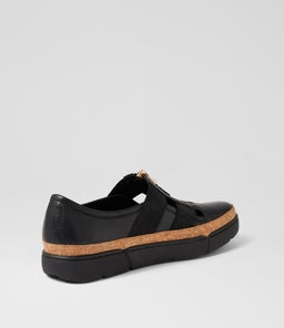 TENI DJ BLACK BLACK SOLE LEATHER ELASTIC