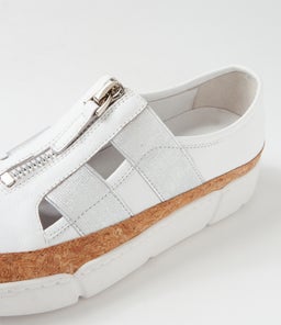 TENI DJ WHITE SILVER LEATHER ELASTIC