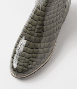 URIA DJ GREY PATENT CROC LEATHER