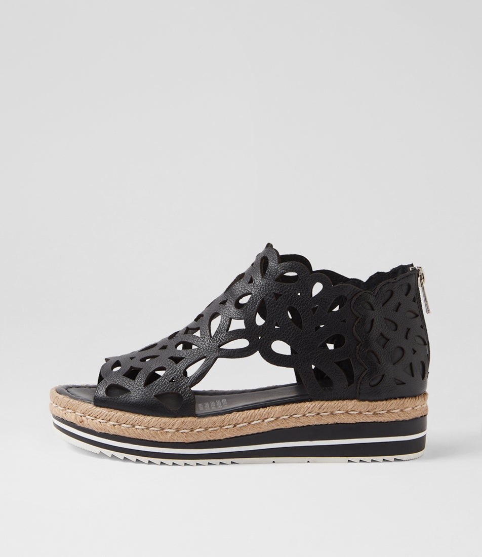 Adely Black Leather Sandals Adely Black Leather Sandals