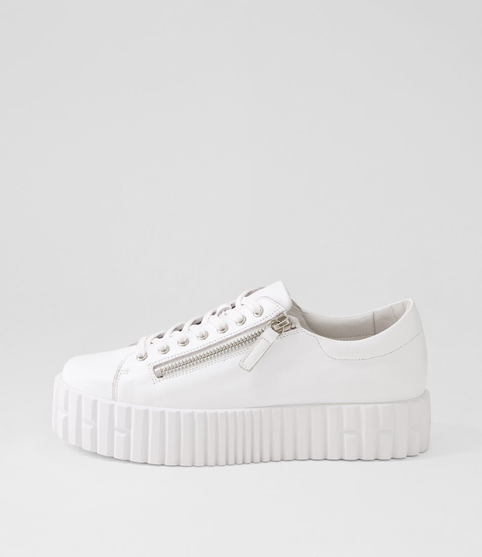 Bongoe White Leather Sneakers