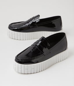 BRIELLAH DJ BLACK WHITE SOLE PATENT LEATHER