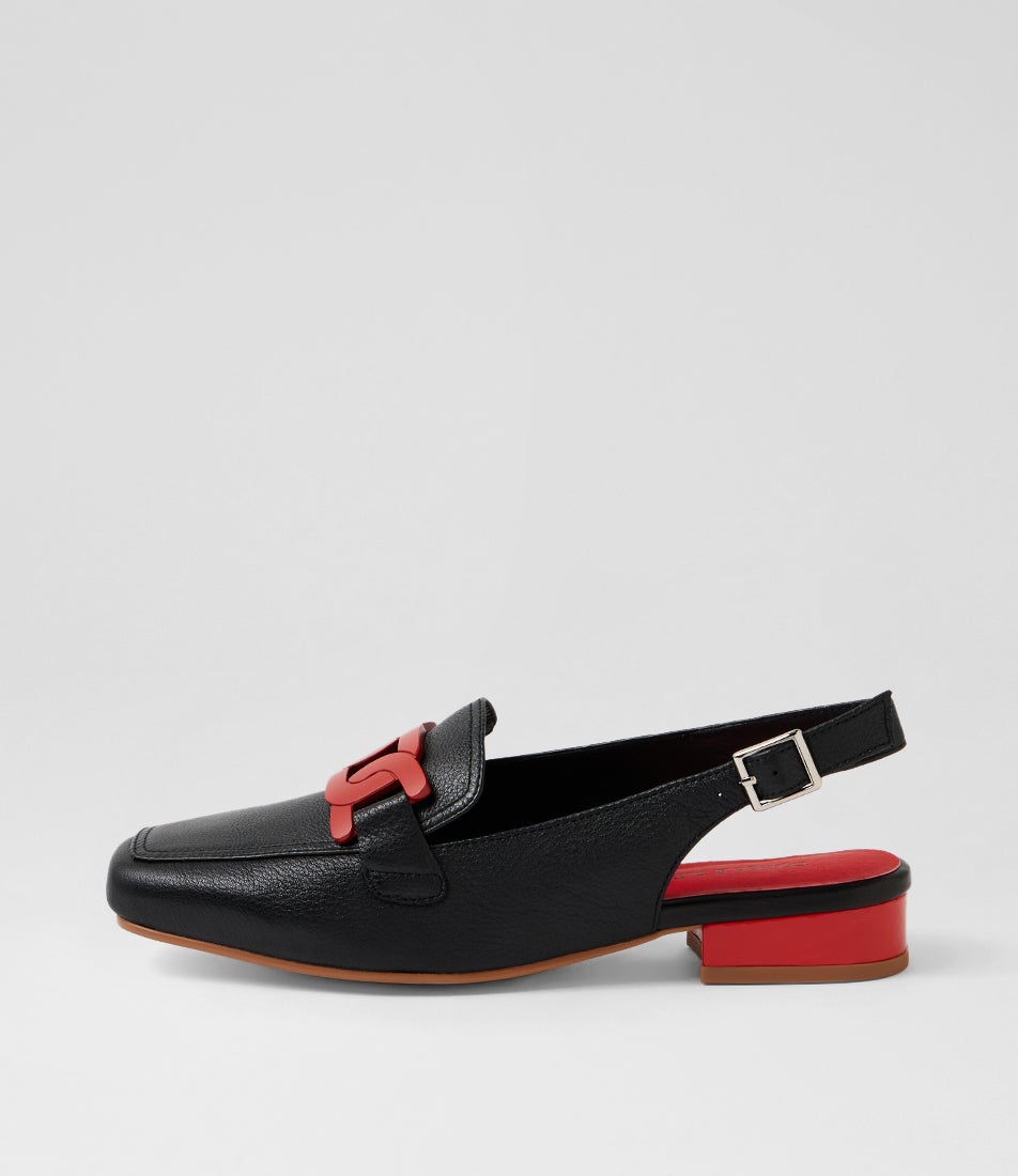 Bossys Black Red Leather Heels Bossys Black Red Leather Heels