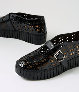 BANDA DJ BLACK BLACK SOLE PATENT LEATHER