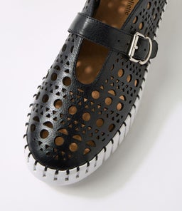 BANDA DJ BLACK WHITE SOLE LEATHER