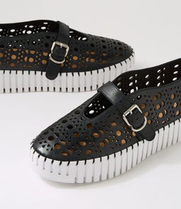 BANDA DJ BLACK WHITE SOLE LEATHER