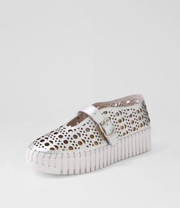 BANDA DJ SILVER WHITE SOLE LEATHER