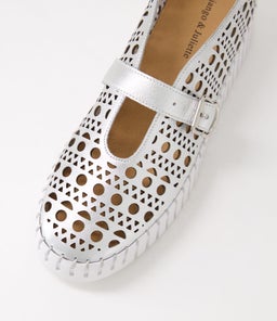 BANDA DJ SILVER WHITE SOLE LEATHER