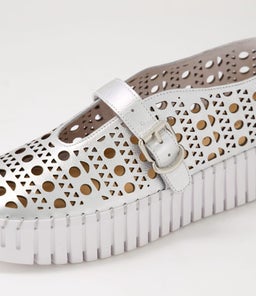 BANDA DJ SILVER WHITE SOLE LEATHER