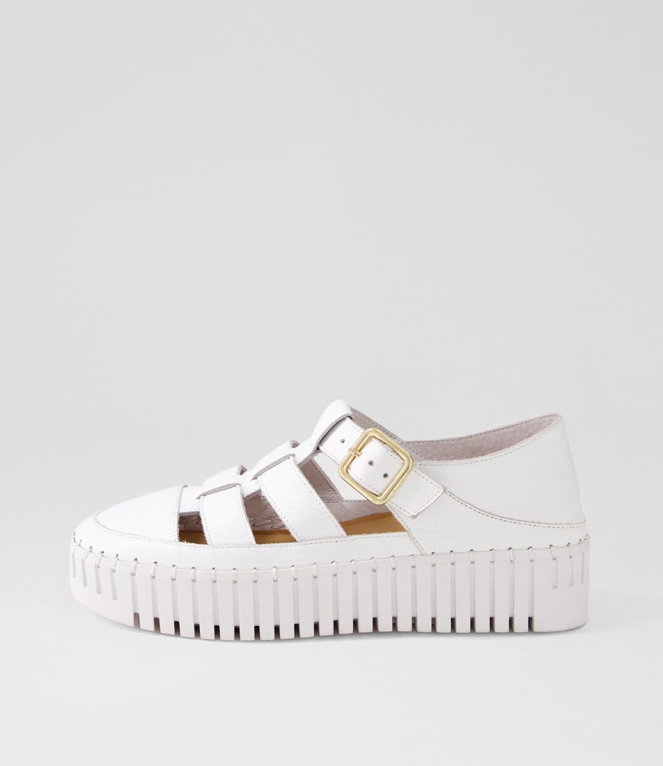 Baytown White Leather Flatforms Baytown White Leather Flatforms