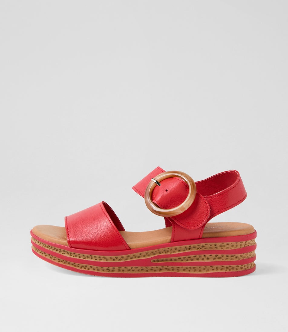 Cubbie Red Leather Sandals